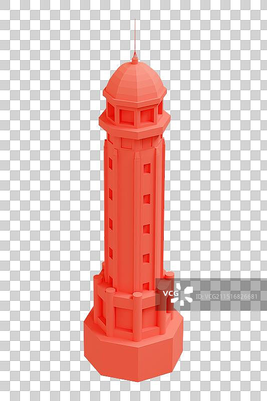 3D立体卡通风格的重庆地标建筑重庆解放碑免抠图形图片素材