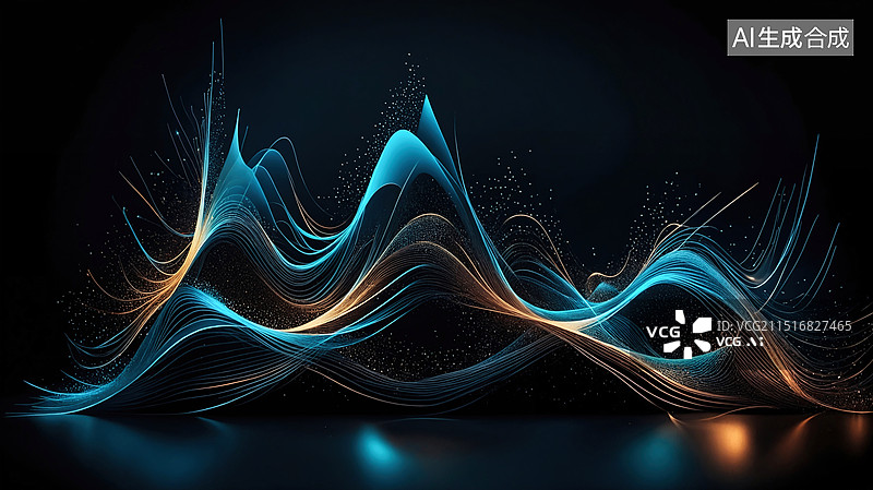 【AI数字艺术】炫彩波浪抽象背景图图片素材
