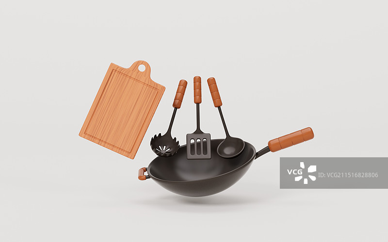 厨房用具3D插画图片素材