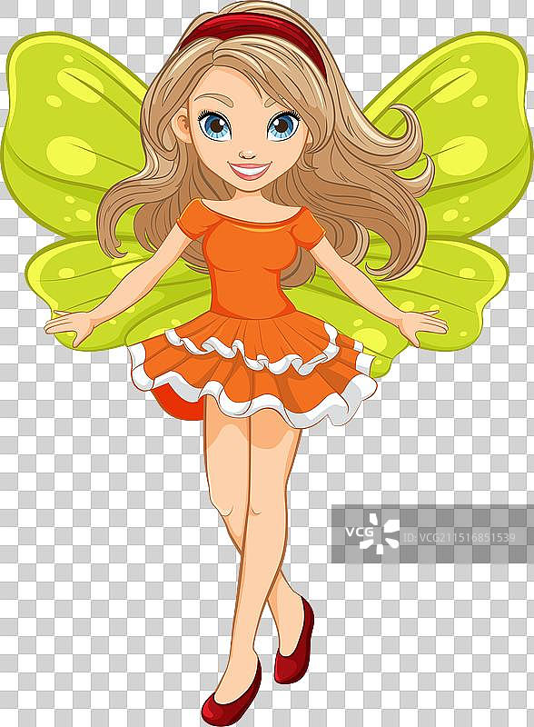 迷人的卡通翅膀美丽仙女图片素材