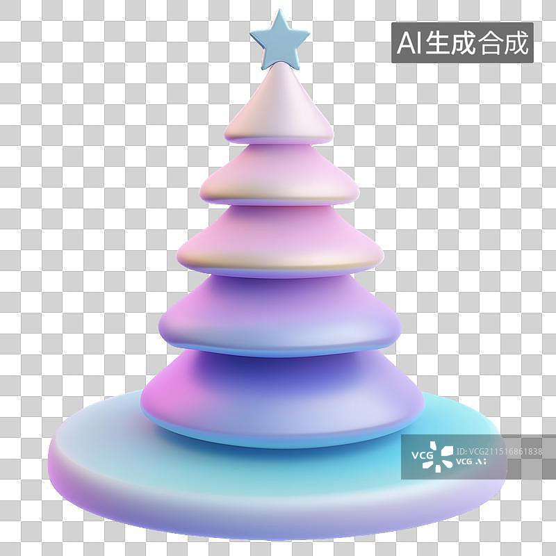 【AI数字艺术】酸性设计元素：圣诞树图片素材
