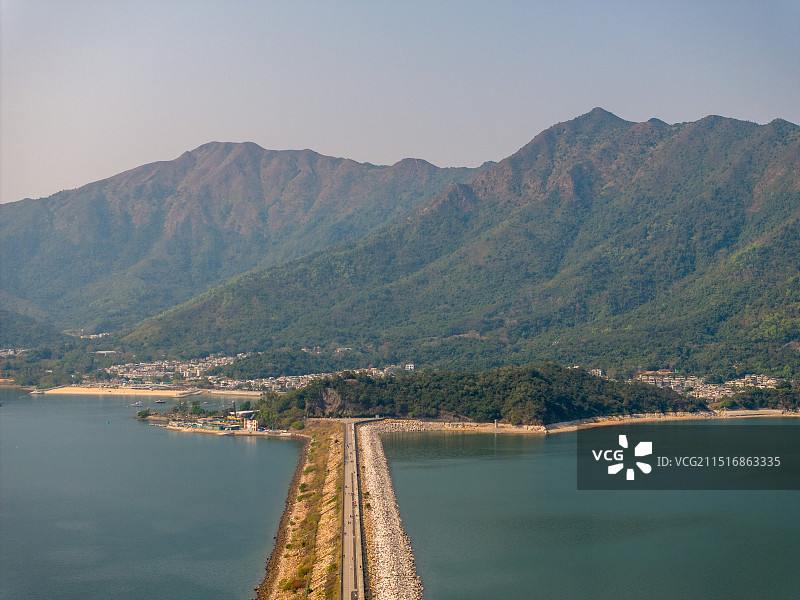 香港大埔区大美督水坝图片素材