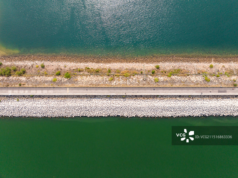 香港大埔区大美督水坝图片素材