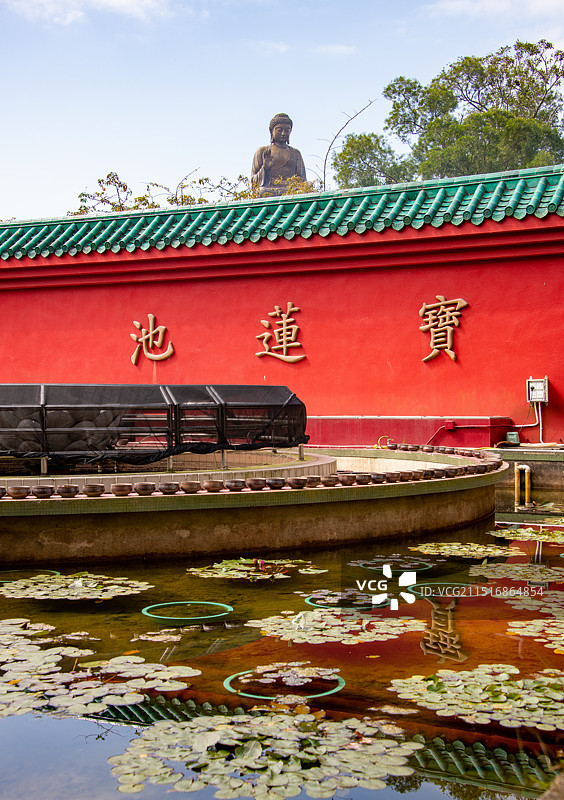 香港离岛区大屿山宝莲禅寺七宝莲池图片素材
