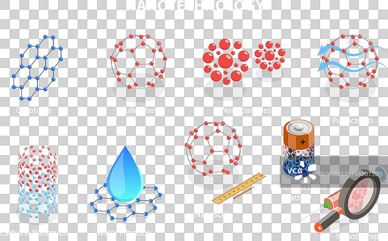 纳米技术2.5D等距扁平化设计图片素材