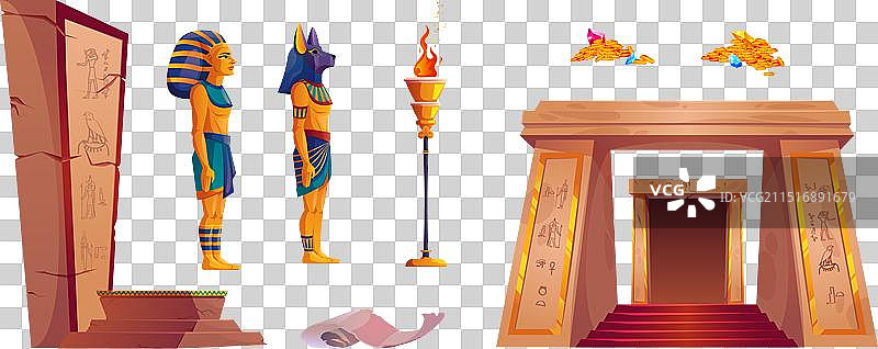 埃及金字塔内部设计元素合集图片素材