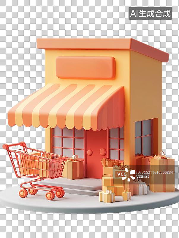 【AI数字艺术】购物车购物袋红包礼盒圣诞树星星水晶球水晶鞋新年圣诞电商设计元素图片素材