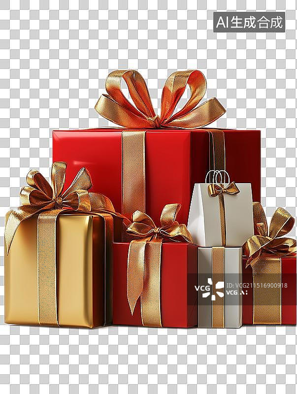 【AI数字艺术】购物车购物袋红包礼盒圣诞树星星水晶球水晶鞋新年圣诞电商设计元素图片素材