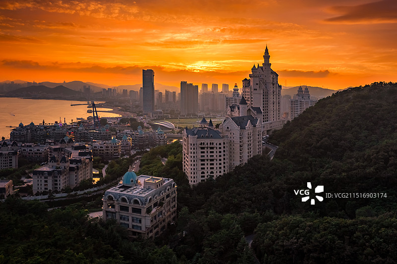 城堡日落图片素材