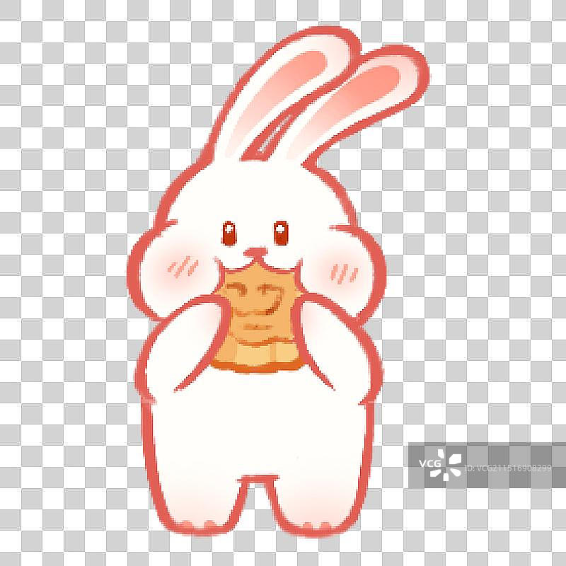 吃月饼的兔子图片素材