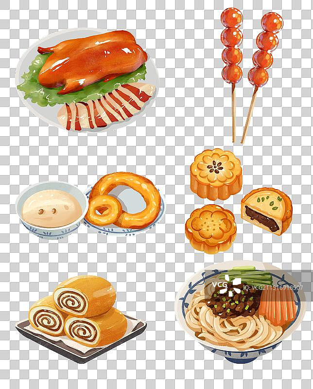 北京美食小吃插画图片素材