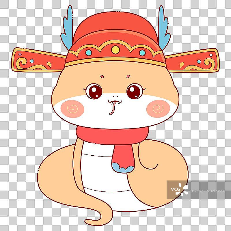 可爱卡通蛇年矢量插画新年元素图片素材