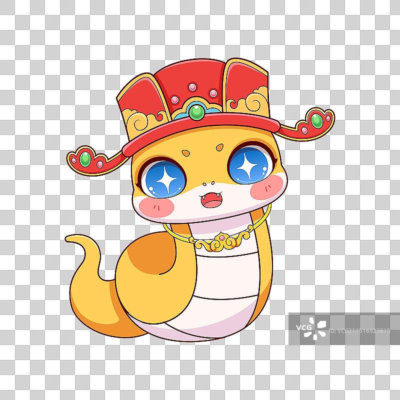 可爱卡通蛇年矢量插画新年元素图片素材