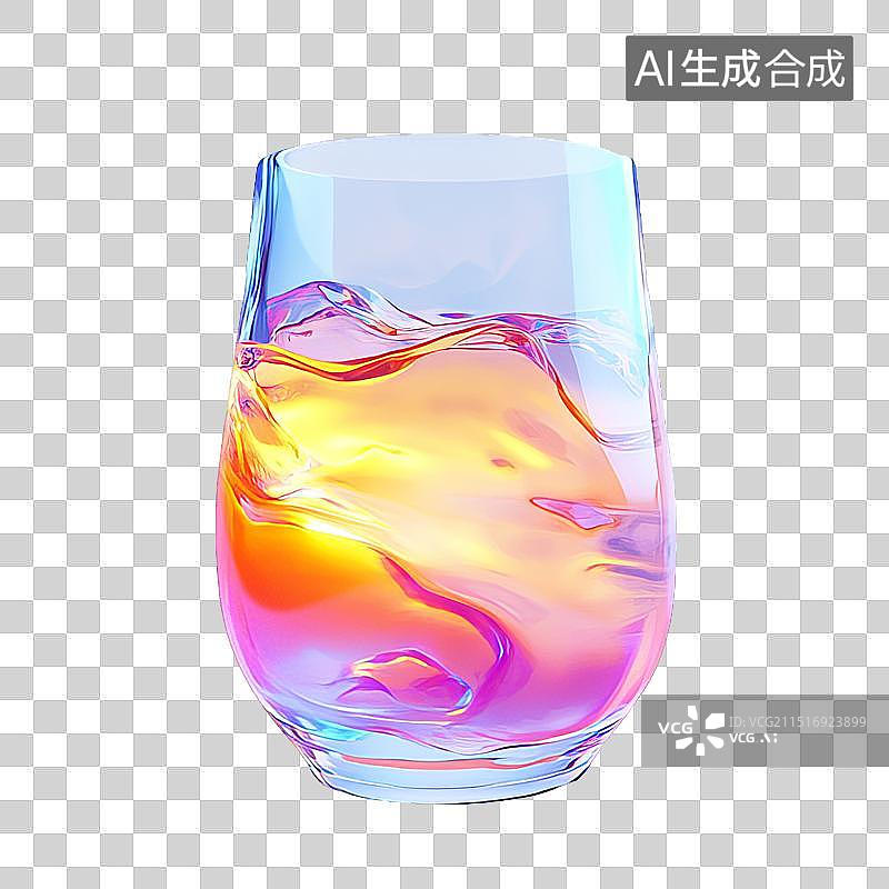 【AI数字艺术】酒类饮品饮料镭射风3D促销元素图片素材