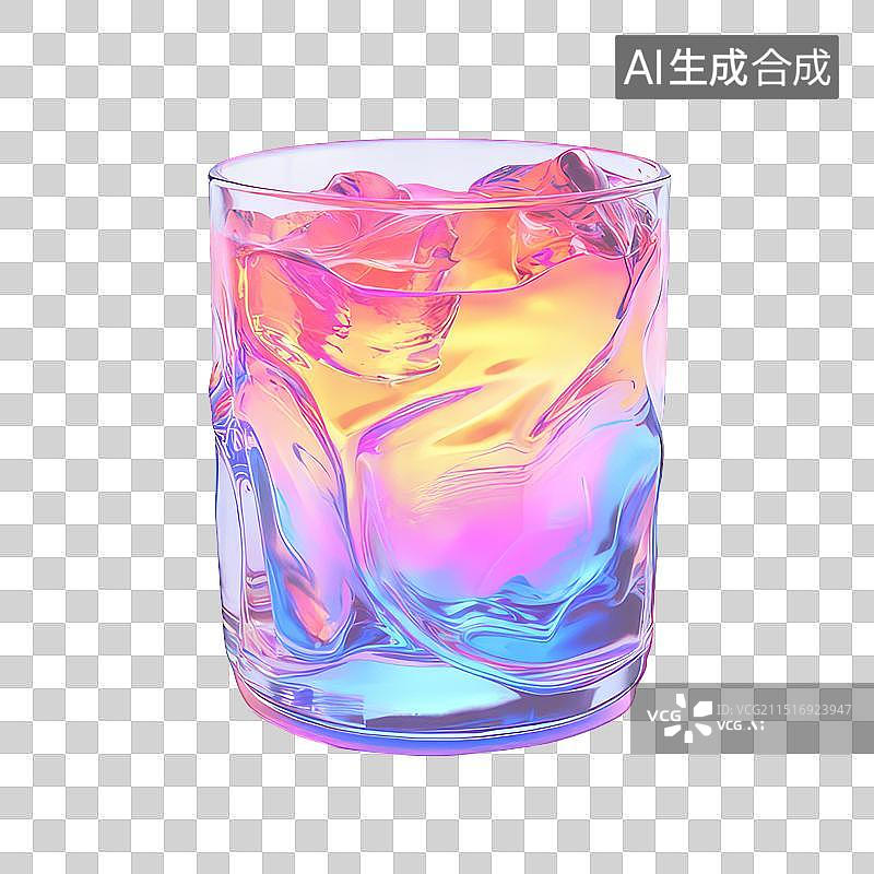 【AI数字艺术】酒类饮品饮料镭射风3D促销元素图片素材