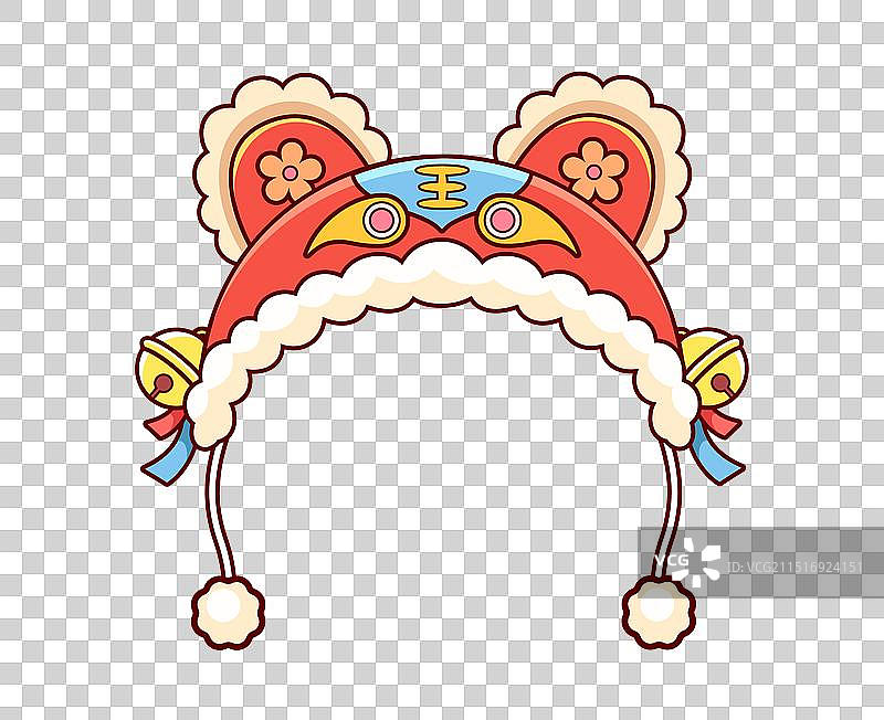 矢量卡通虎头帽插画图片素材