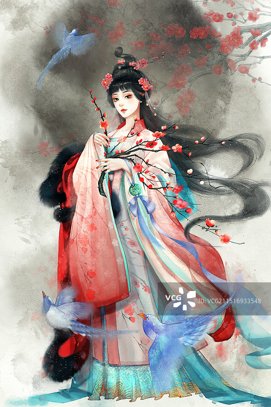 十二花神一月梅花花神图片素材