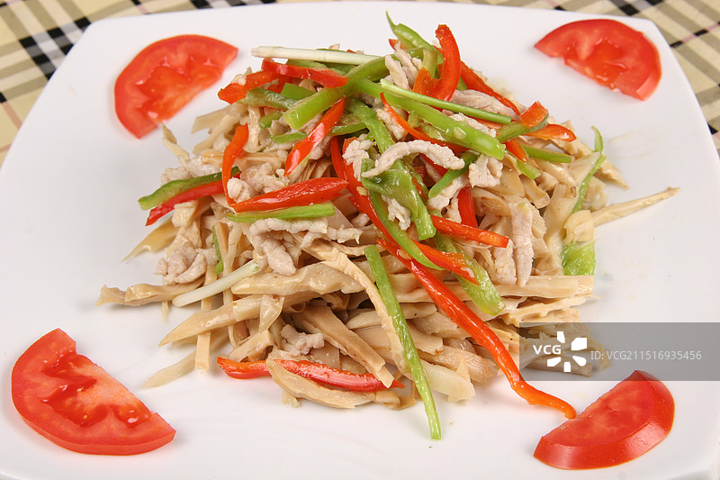 笋丝炒肉图片素材