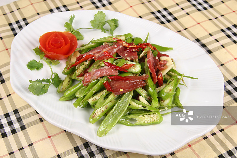 青椒腊肉图片素材