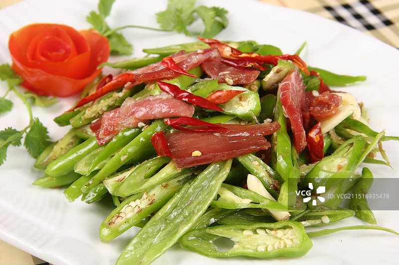 青椒腊肉图片素材