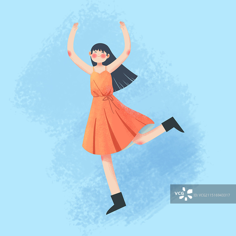 跳跃的女孩图片素材