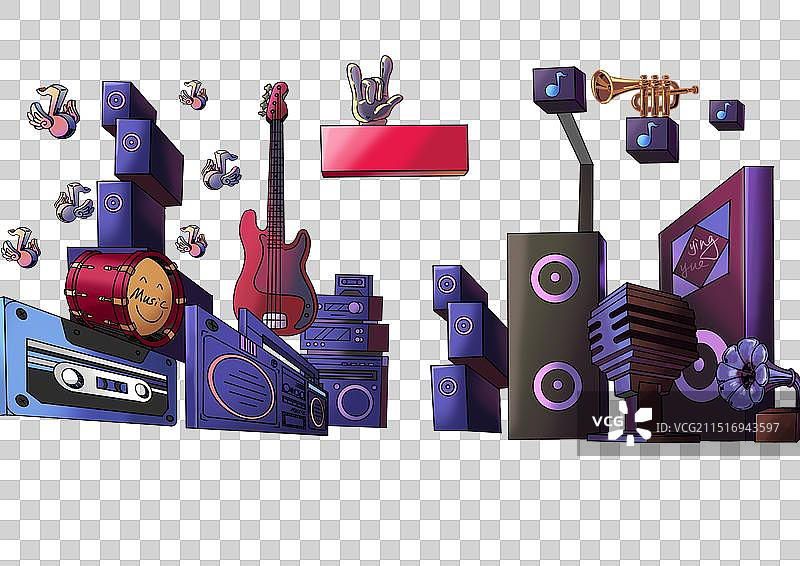 音乐节乐器电音免抠元素图片素材