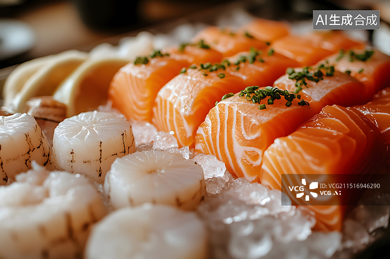 【AI数字艺术】鲜美刺身拼盘图片素材
