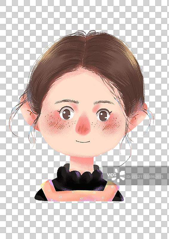 元素-雀斑女1图片素材