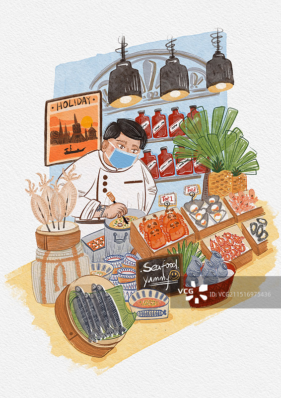 一家店系列—一家海鲜店图片素材