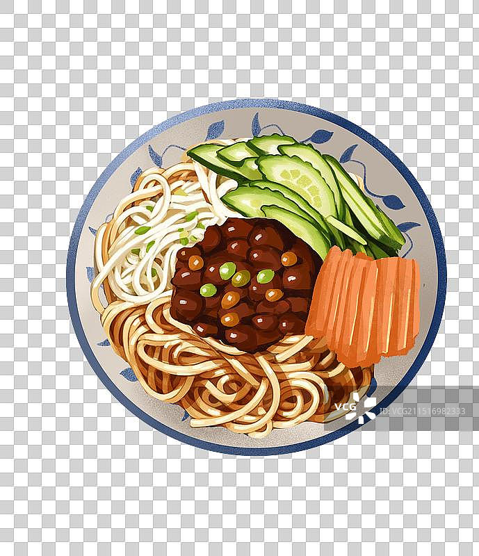 北京美食炸酱面插画图片素材