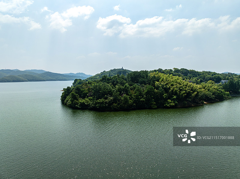 鸟瞰天目湖山水园景区图片素材
