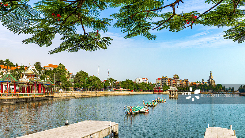 风光旖旎的集美龙舟池畔图片素材