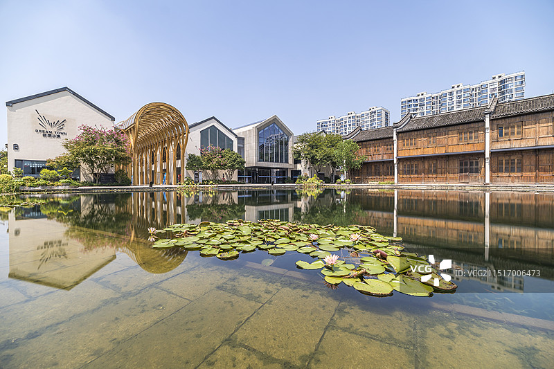 杭州 未来科技城 梦想小镇 蓝天白云图片素材