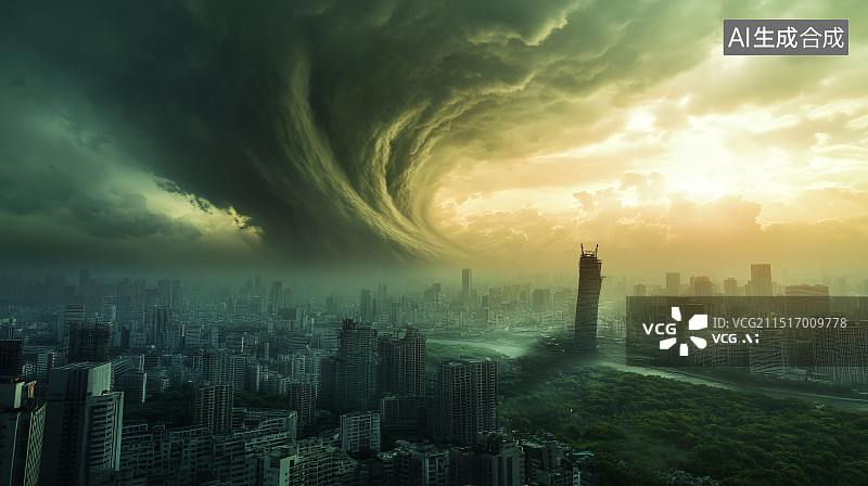 【AI数字艺术】台风来袭图片素材
