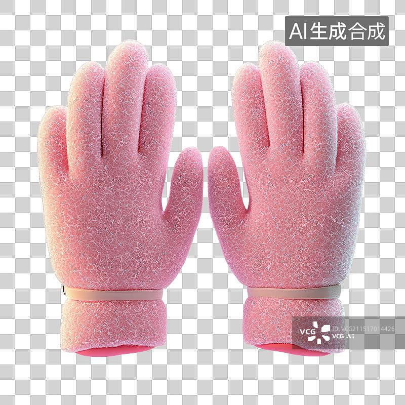 【AI数字艺术】冬季主题免抠元素-尼绒手套图片素材