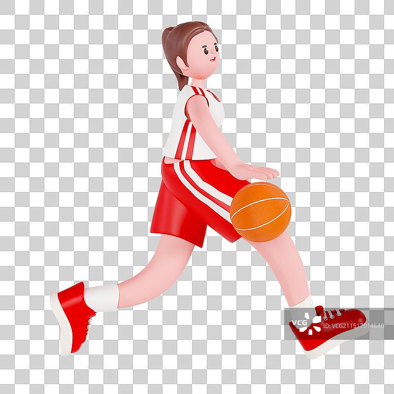 3D立体奥动季打篮球的运动员体育人物元素图片素材