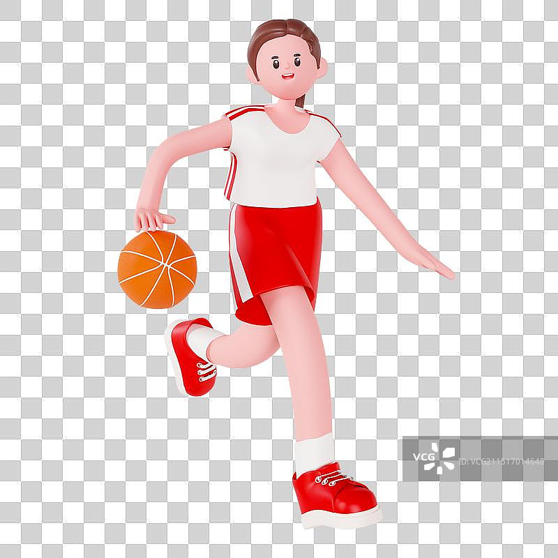 3D立体奥动季打篮球的运动员体育人物元素图片素材
