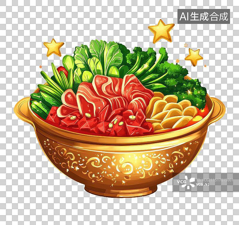 【AI数字艺术】冬季主题免抠元素-热气腾腾的火锅图片素材