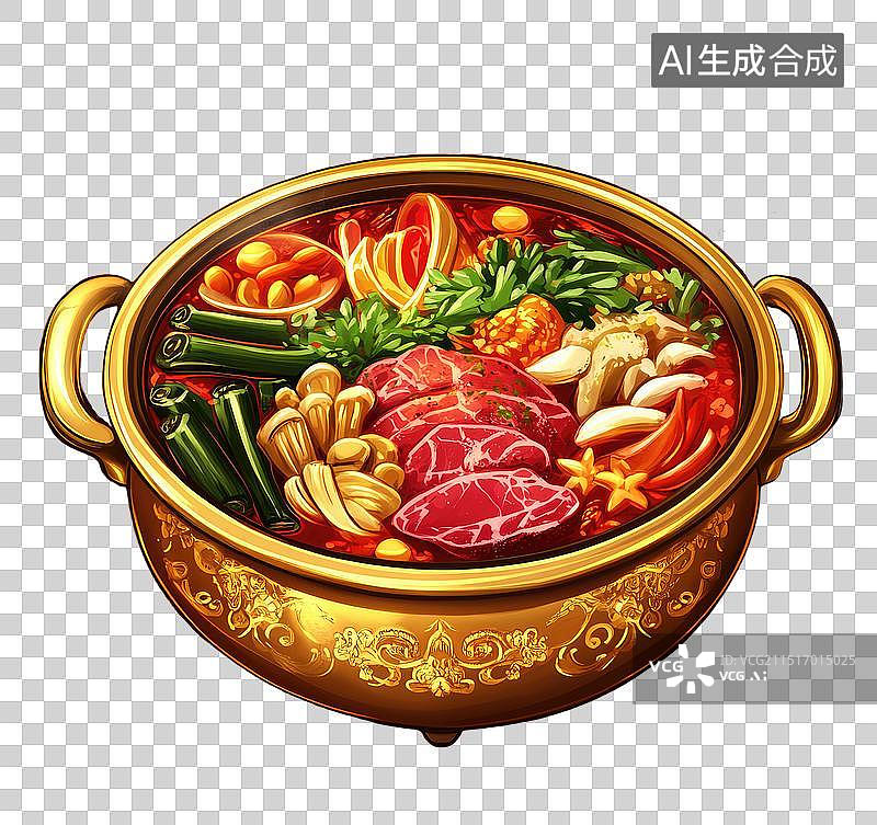 【AI数字艺术】冬季主题免抠元素-热气腾腾的火锅图片素材