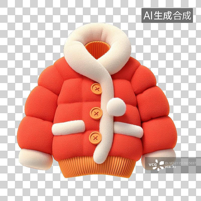【AI数字艺术】一圈毛领的厚实红色外套图片素材