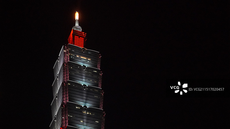 台北象山夜景天际线 看101大楼图片素材