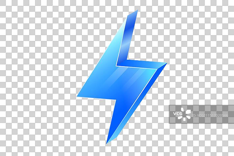 3D蓝色的闪电免抠元素图片素材