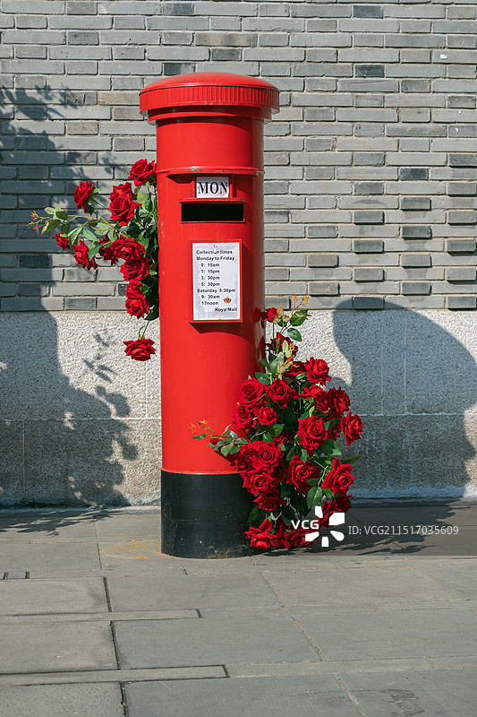 玫瑰花邮筒图片素材