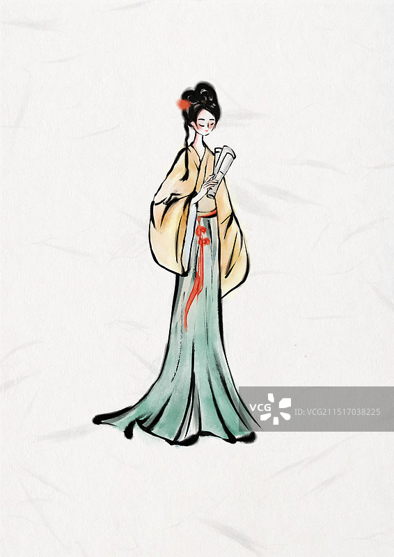 拿着书本站立的古人红楼梦国风人物图片素材