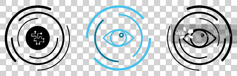 孤立的网络之眼图标集图片素材