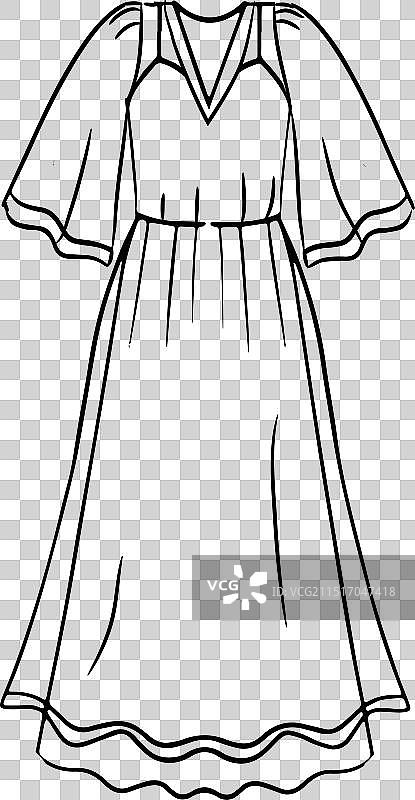 女装笔画图片素材