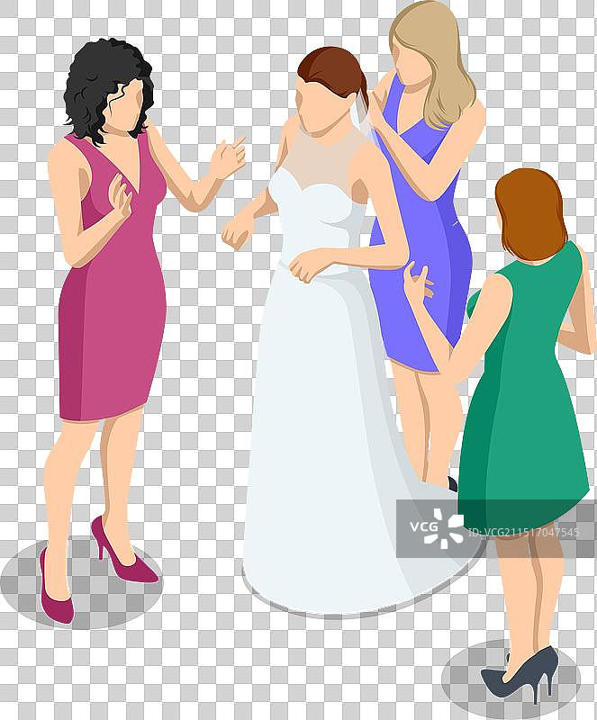 婚礼上的新娘与伴娘图片素材