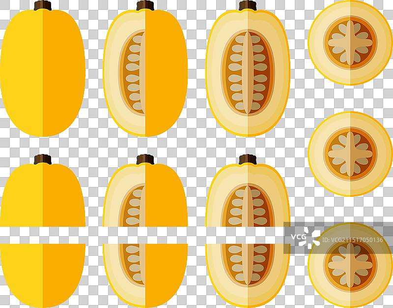 意大利面条南瓜扁平风格合集图片素材