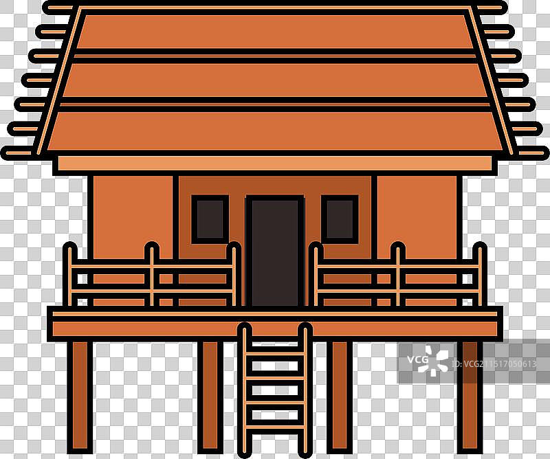 达雅克部落传统房屋图片素材