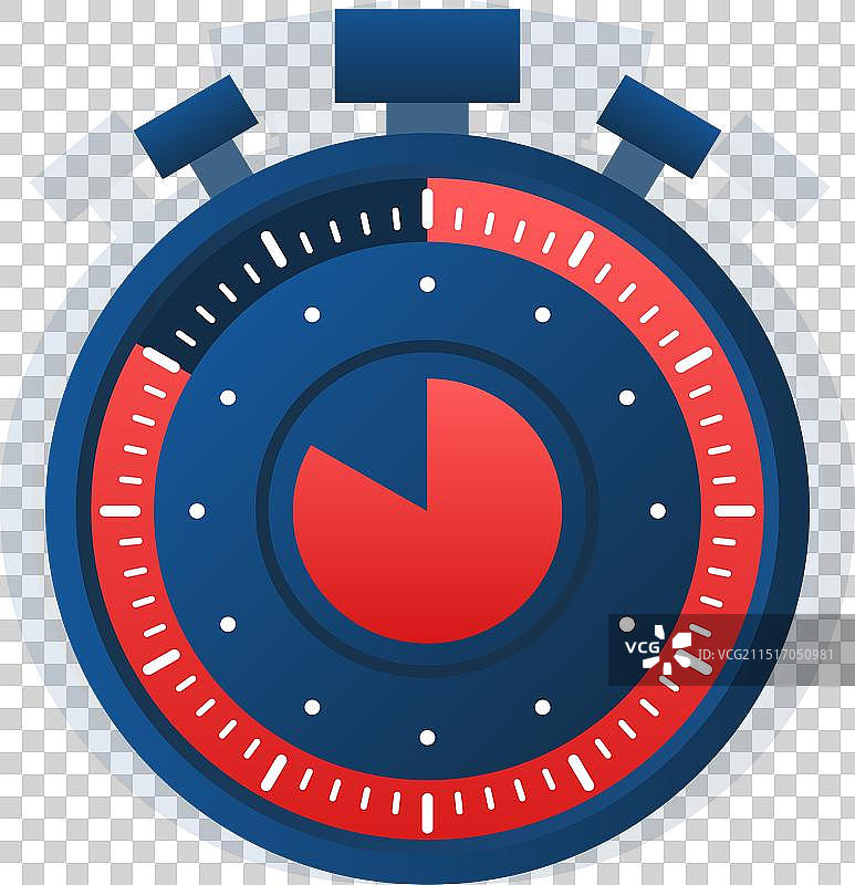 带有蓝色和红色细节的秒表计时器图片素材